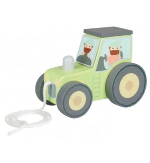 Дървена играчка за дърпане Orange Tree Toys - Трактор