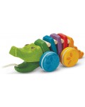 Дървена играчка за дърпане PlanToys - Алигатор, дъга 