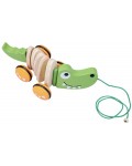 Дървена играчка за дърпане Smart Baby - Крокодилче