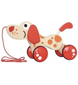 Дървена играчка за дърпане Smart Baby - Кученце