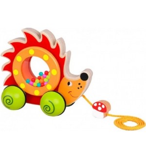 Дървена играчка за дърпане Tooky toy - Таралежче