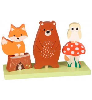 Дървена играчка за нанинзване Orange Tree Toys - Горски животни