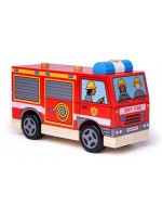 Дървена играчка за нанизване Bigjings - Пожарна