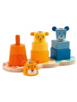 Дървена играчка за нанизване Djeco - Животни