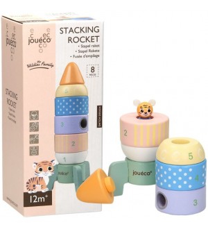 Дървена играчка за нанизване  Jouéco - Ракета