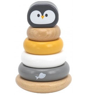 Дървена играчка за нанизване Viga Polar B - Пингвинче (Ханойска кула)