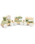 Дървена играчка за нанизване Viga Polar B - Влакче с мече