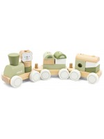 Дървена играчка за нанизване Viga Polar B - Влакче с мече