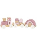 Дървена играчка за нанизване Viga Toys PolarB - Розов влак, с лисица