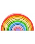 Дървена играчка за сортиране Bigjigs - Дъга, 12 части 
