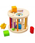 Дървена играчка за сортиране Bigjigs - Търкаляща се, с фигурки