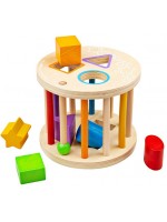 Дървена играчка за сортиране Bigjigs - Търкаляща се, с фигурки