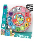 Дървена играчка за сортиране Jadore - Цветен часовник, 13 части