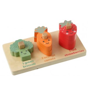 Дървена играчка за сортиране Orange Tree Toys - Зеленчуци