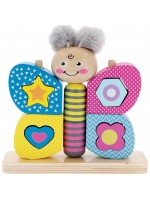 Дървена играчка за сортиране Trefl - Пеперуда, 12 части