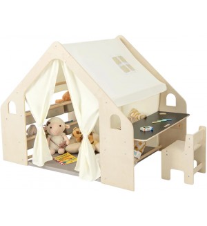 Дървена къща за игра 6 в 1 Ginger Home - С аксесоари