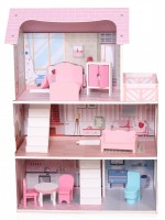 Дървена къща за кукли Chipolino - С мебели, 7 части