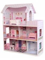Дървена къща за кукли Chipolino - С мебели, 9 части