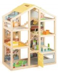 Дървена къща за кукли Costway - Modern Family