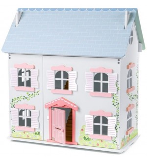 Дървена къща за кукли - Къщичката с бръшляна, двуетажна 