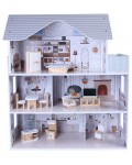 Дървена къща за кукли Moni Toys - Sarah, 15 части