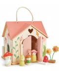 Дървена къща за кукли Tender Leaf Toys - Rosewood Cottage, с фигурки