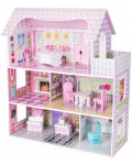 Дървена къща за кукли Wooden - Emily, на 3 нива