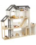 Дървена къща за кукли Wooden - Нанси, на 3 нива