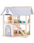Дървена къща за кукли Woodyland - Vila Isabelle, с обзавеждане
