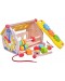  Дървена къщичка Acool Toy - С ксилофон, сортер, зъбни колела, часовник, сметало 