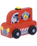 Дървена количка Janod Cross Roads - Пожарна кола