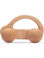 Дървена количка Smart Baby - Светла, с бели колелета