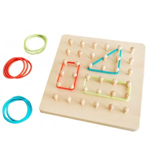 Дървена креативна игра с ластици Acool Toy