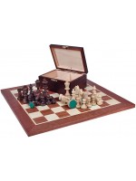 Дървена кутия с фигури за шах Sunrise - Staunton, Dark