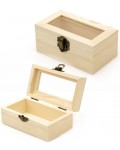 Дървена кутия със стъклен капак Ем Арт - 12 x 7 x 5 cm