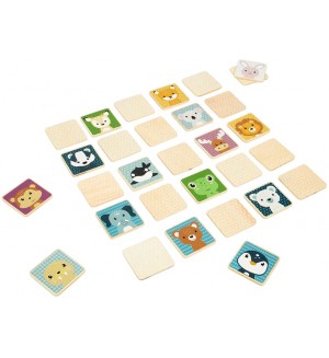 Дървена мемори игра Bigjigs - Животни