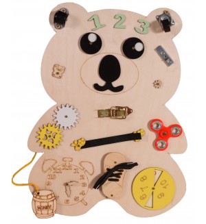 Дървена Монтесори дъска Moni Toys - Мече