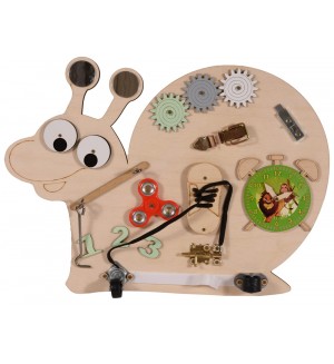 Дървена Монтесори дъска Moni Toys - Охлюв