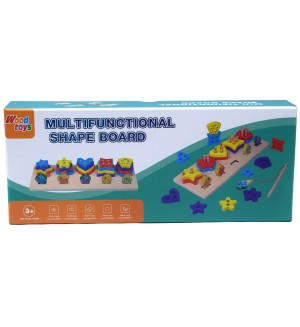 Дървена мултифунционална дъска B-MAX - С фигури и цифри, асортимент