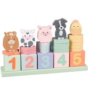 Дървена низанка Orange Tree Toys - Броене на животни