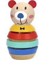 Дървена низанка Tooky Toy - Сортер с форми, Палавото мече