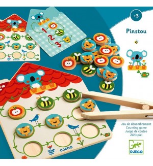 Дървена образователна игра Djeco - Pinstou Дърво