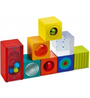 Дървена образователна игра Haba - Сетивни кубчета