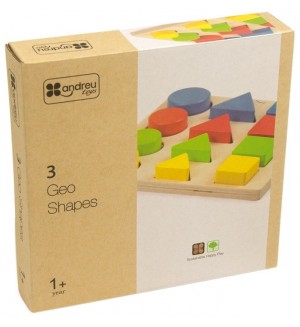 Дървена образователна играчка Andreu toys - Форми, размери и цветове