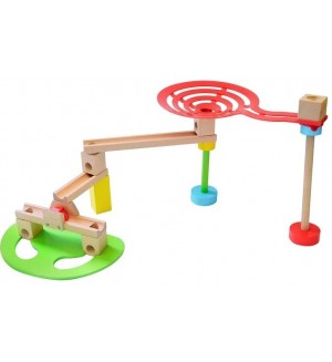 Дървена писта Acool Toy - С падащи топчета 