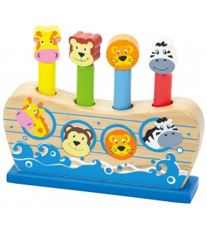Дървена подскачаща играчка Viga - Корабче на Ной