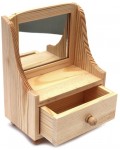 Дървена тоалетка с огледало и чекмедже Ем Арт - 12 x 15.5 x 7.2 cm