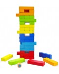  Дървена цветна игра за баланс Acool Toy - Дженга със зарче 