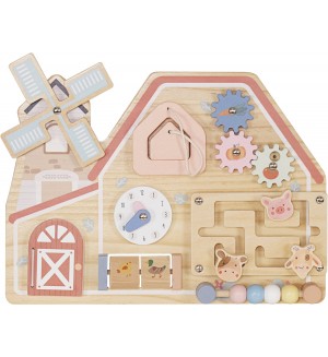 Дървена занимателна дъска Moni Toys - Farm House, по Монтесори