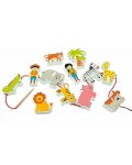Дървени фигури за нанизване Andreu Toys - Джунгла